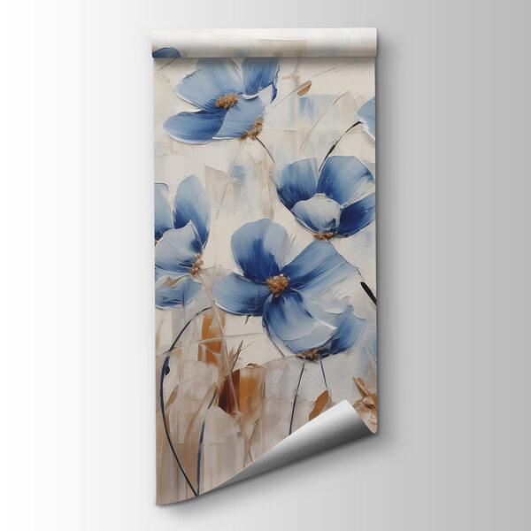 Painting of blue flowers
