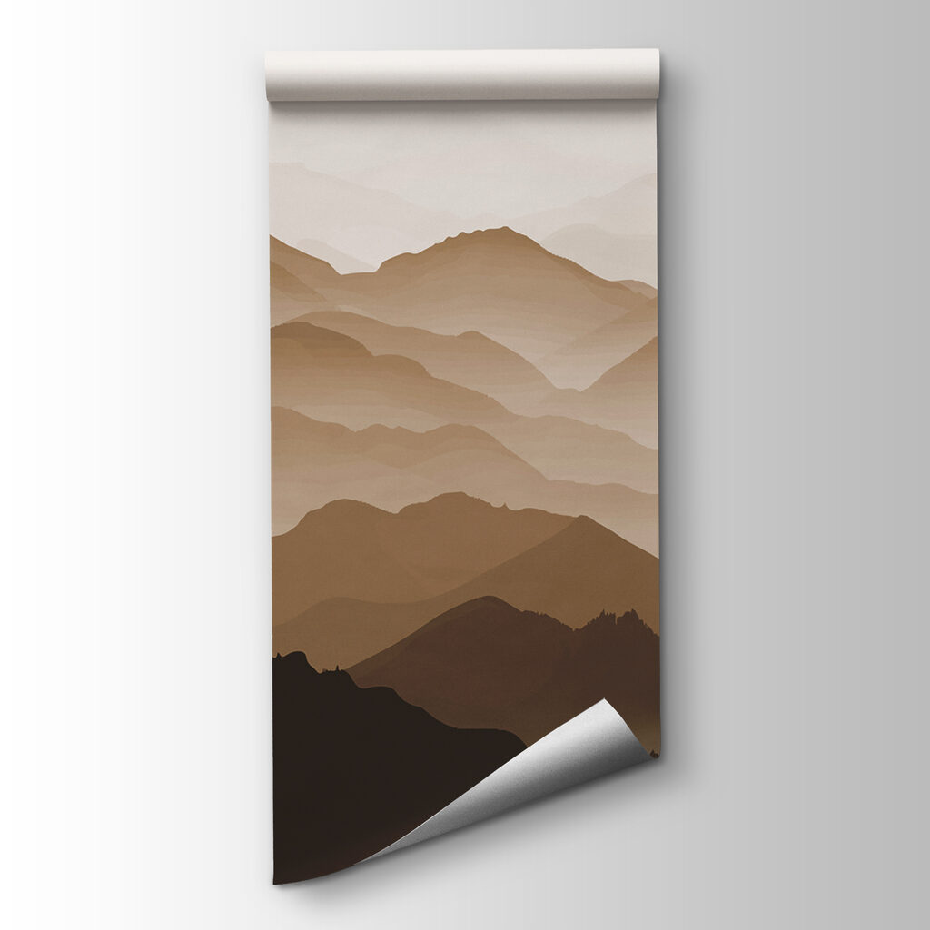 Landscape of mountains with fog
