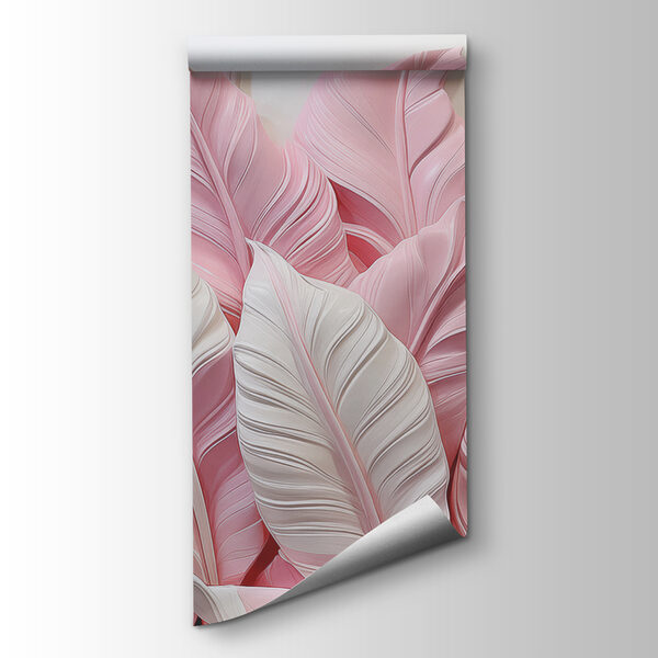 A group of pink and white leaves