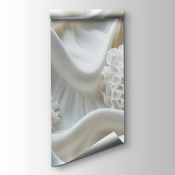 White fabric with white balls White fabric with white balls