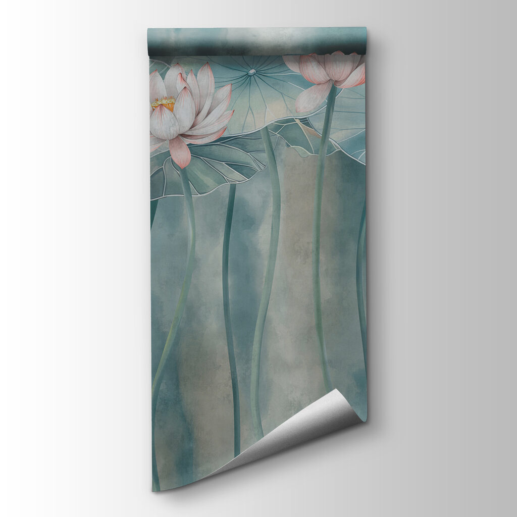 Group of flowers and leaves