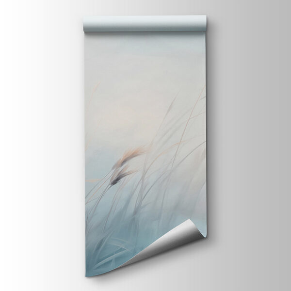 Field of grass with a foggy sky Field of grass with a foggy sky