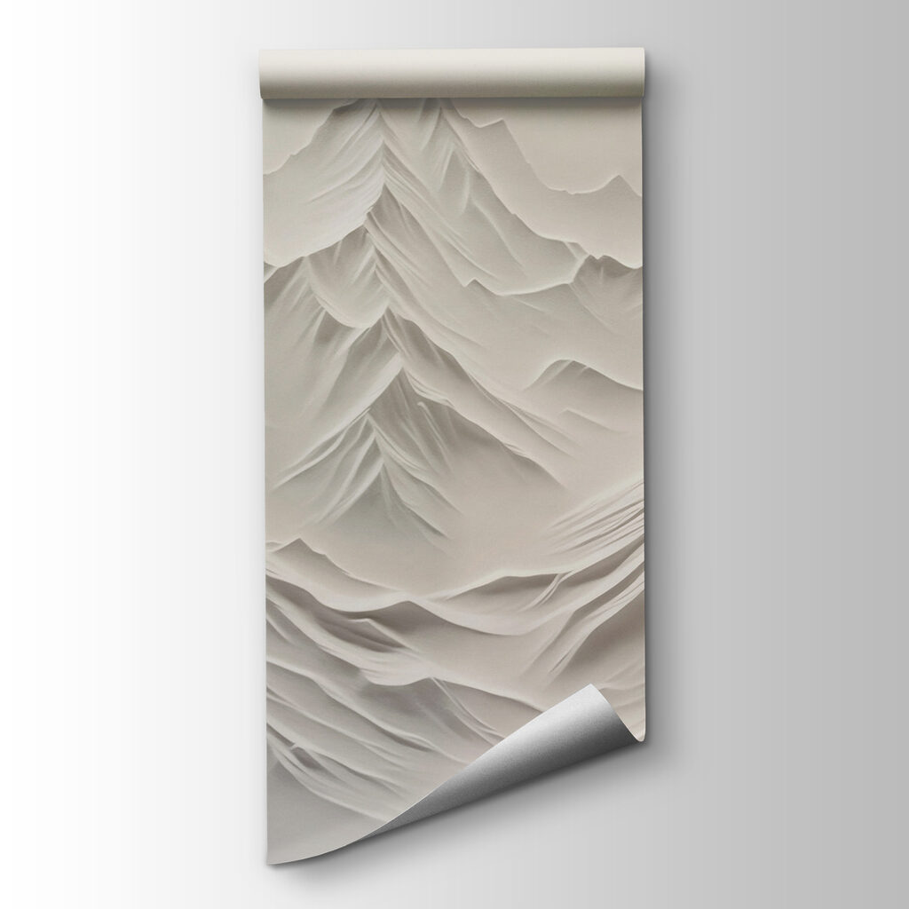 White mountain range with snow