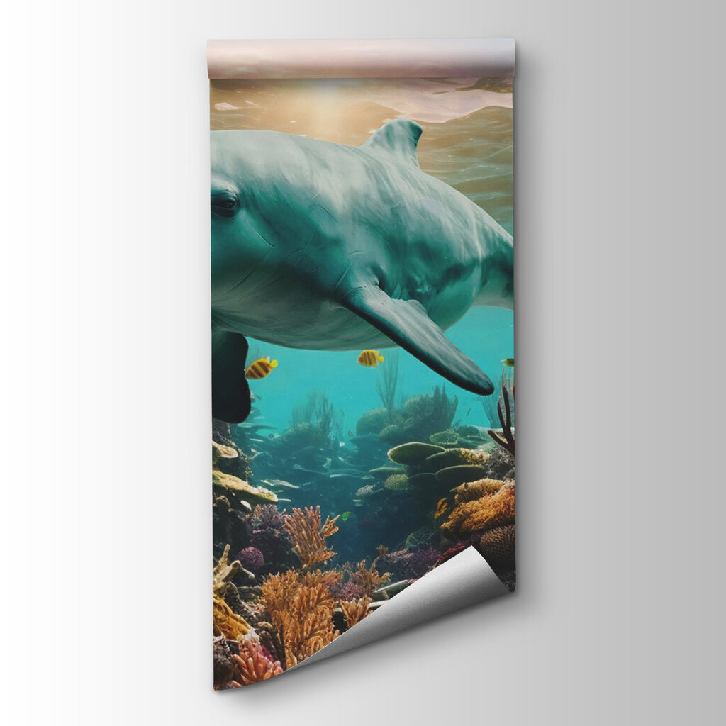 Dolphin swimming in the ocean Dolphin swimming in the ocean