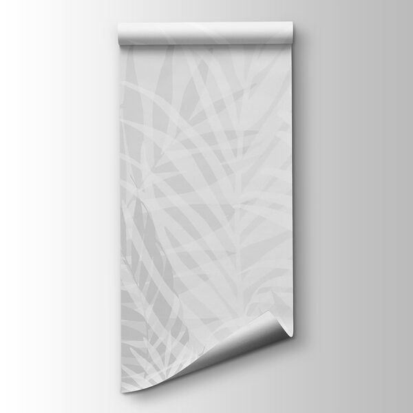 Grey and white background with leaves