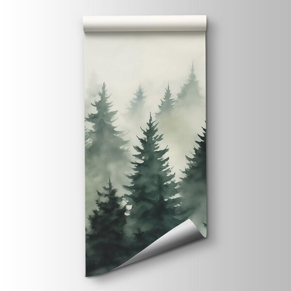 Group of trees in the fog