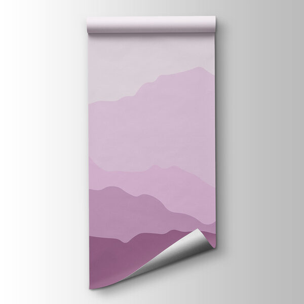 Purple mountains with white clouds