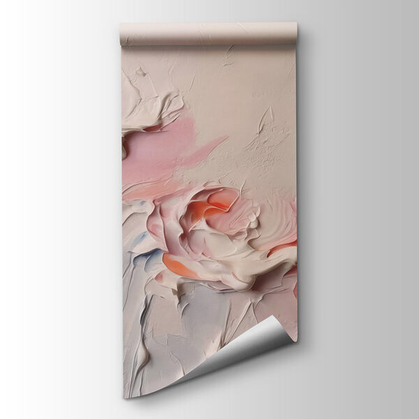 Painting of flowers with white and pink paint Painting of flowers with white and pink paint