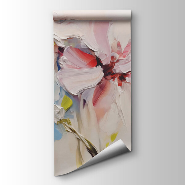 Painting of flowers on a white surface