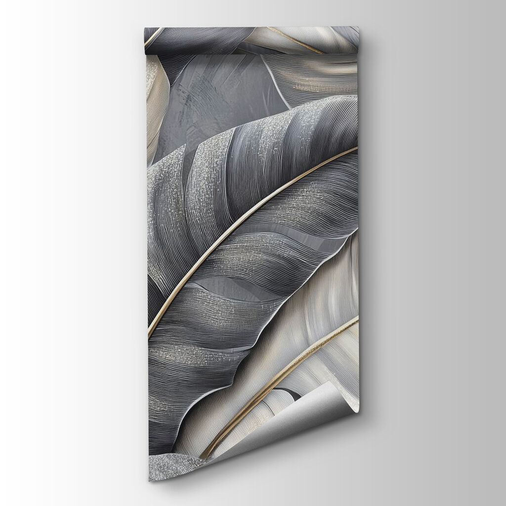 Group of feathers on a grey surface