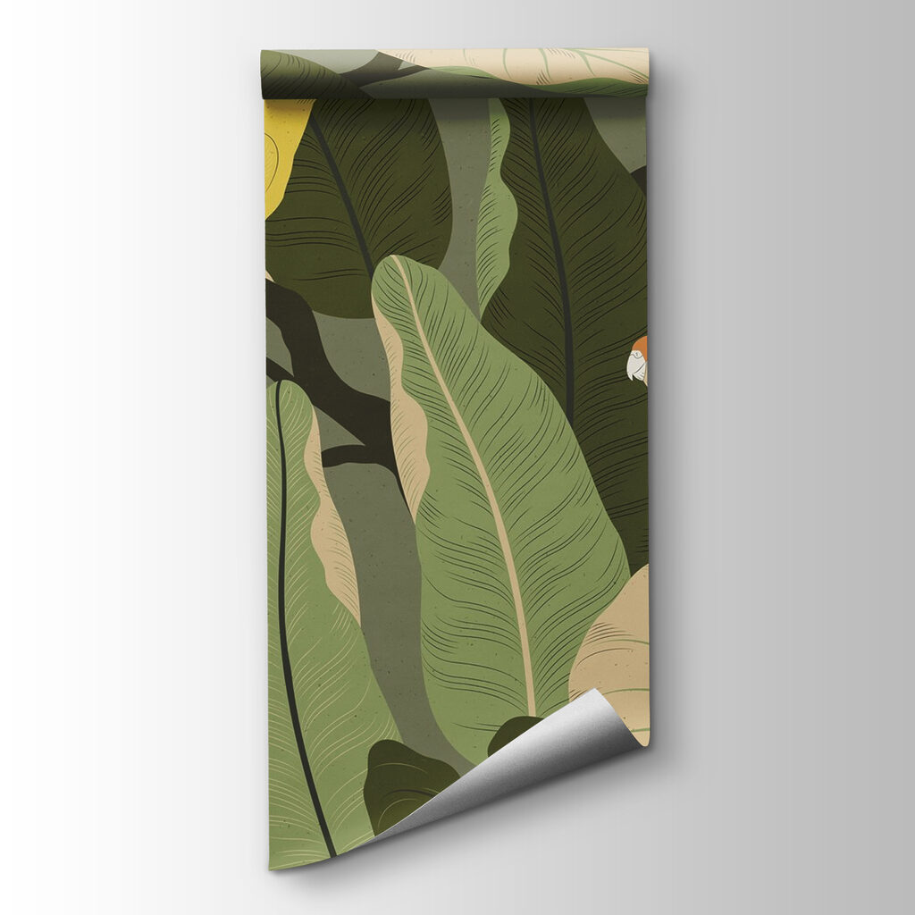 Colorful birds on a tree branch