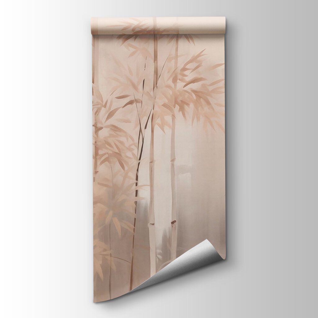 Painting of trees in fog