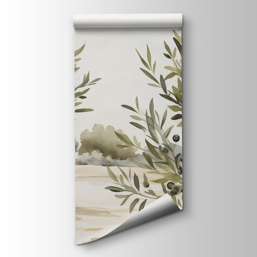 Painting of trees with black berries Painting of trees with black berries