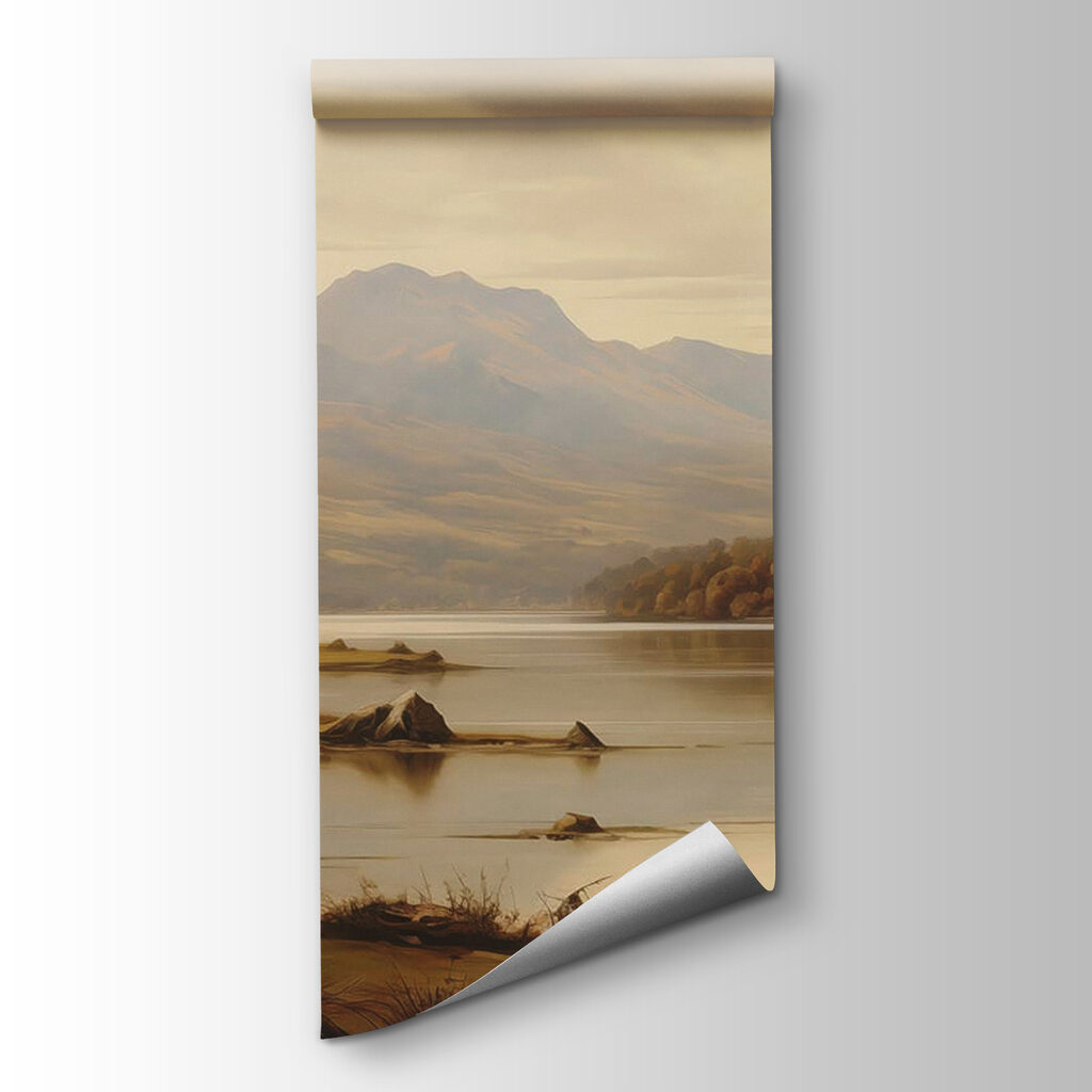 Lake with trees and mountains in the background Lake with trees and mountains in the background