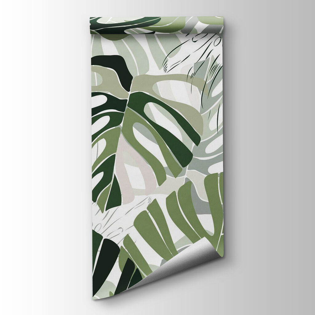 Pattern of leaves on a white background