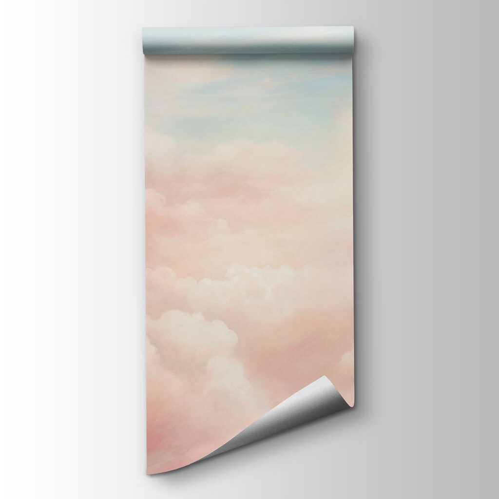 Pink and blue sky with clouds