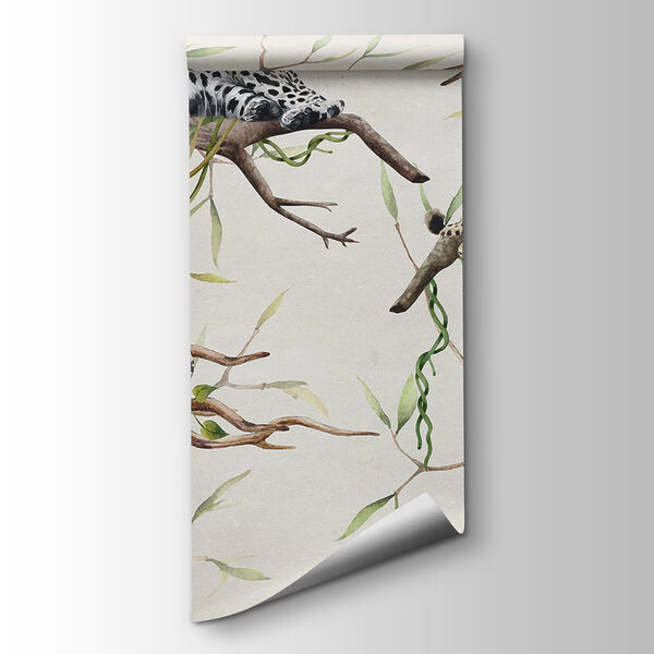 Group of leopards lying on branches Group of leopards lying on branches