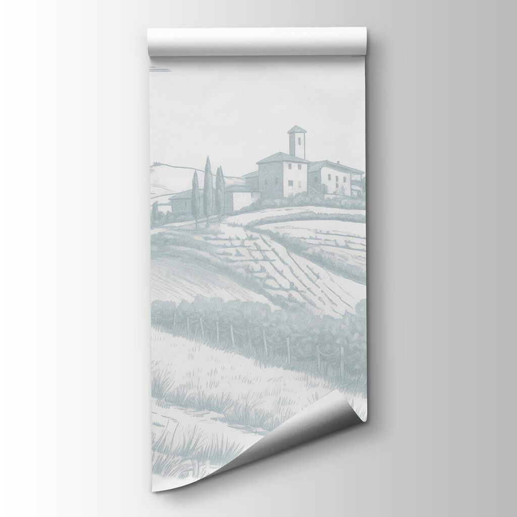 Landscape with a house and trees Landscape with a house and trees