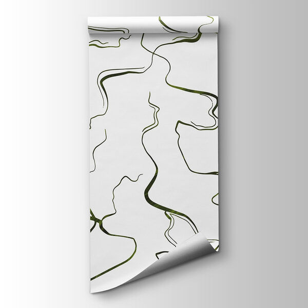 Flowing lines on a white canvas