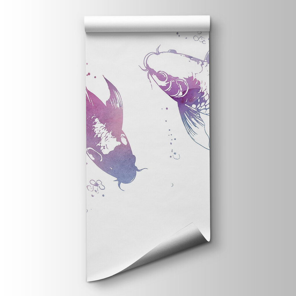 Two fish with watercolor splashes Two fish with watercolor splashes