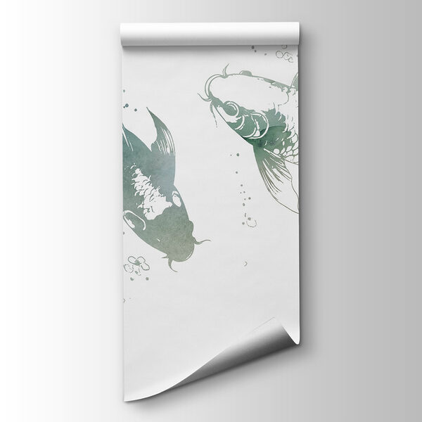 Two fish with flowers and leaves Two fish with flowers and leaves