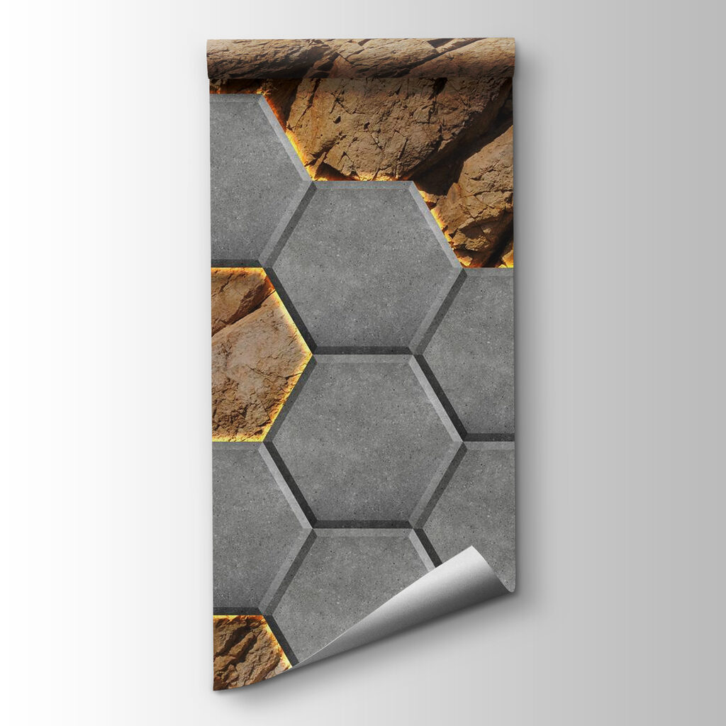 Stone hexagons on a rock