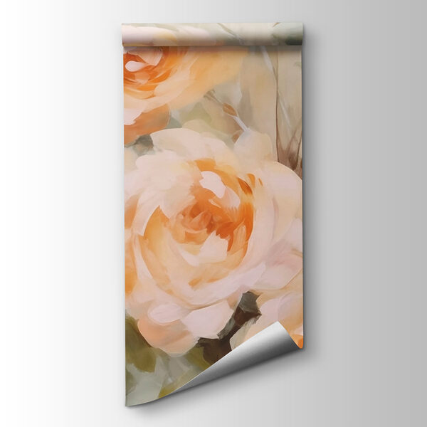 Painting of flowers on a white surface Painting of flowers on a white surface