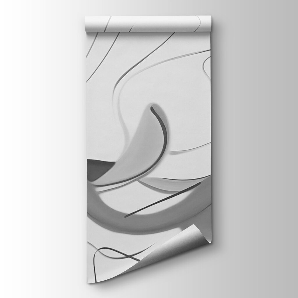 Black and white image of a swirly design