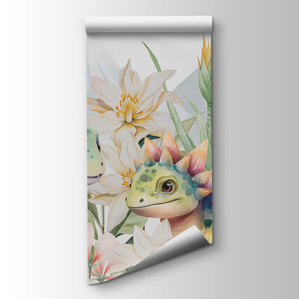 Group of dinosaurs surrounded by flowers Group of dinosaurs surrounded by flowers