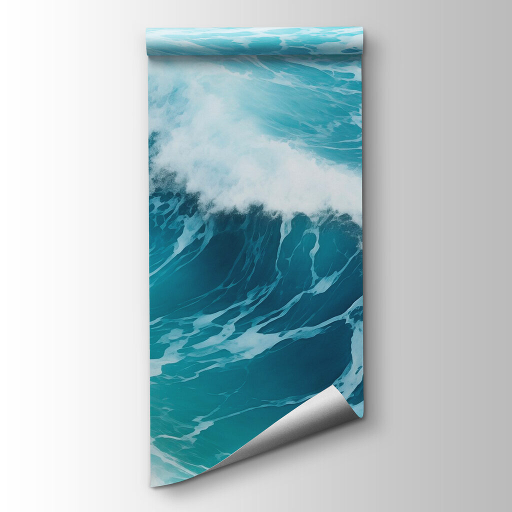 Waves crashing waves with foamy white foam