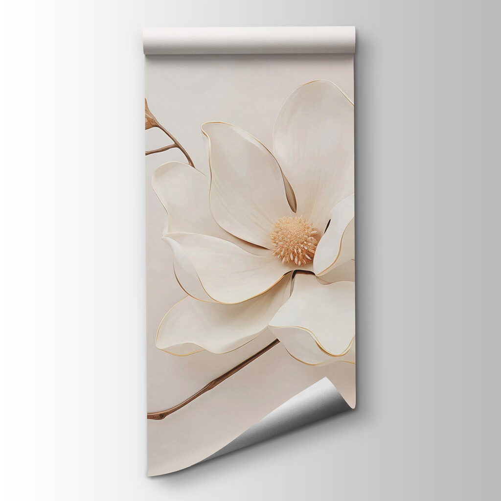 White flower on a branch White flower on a branch