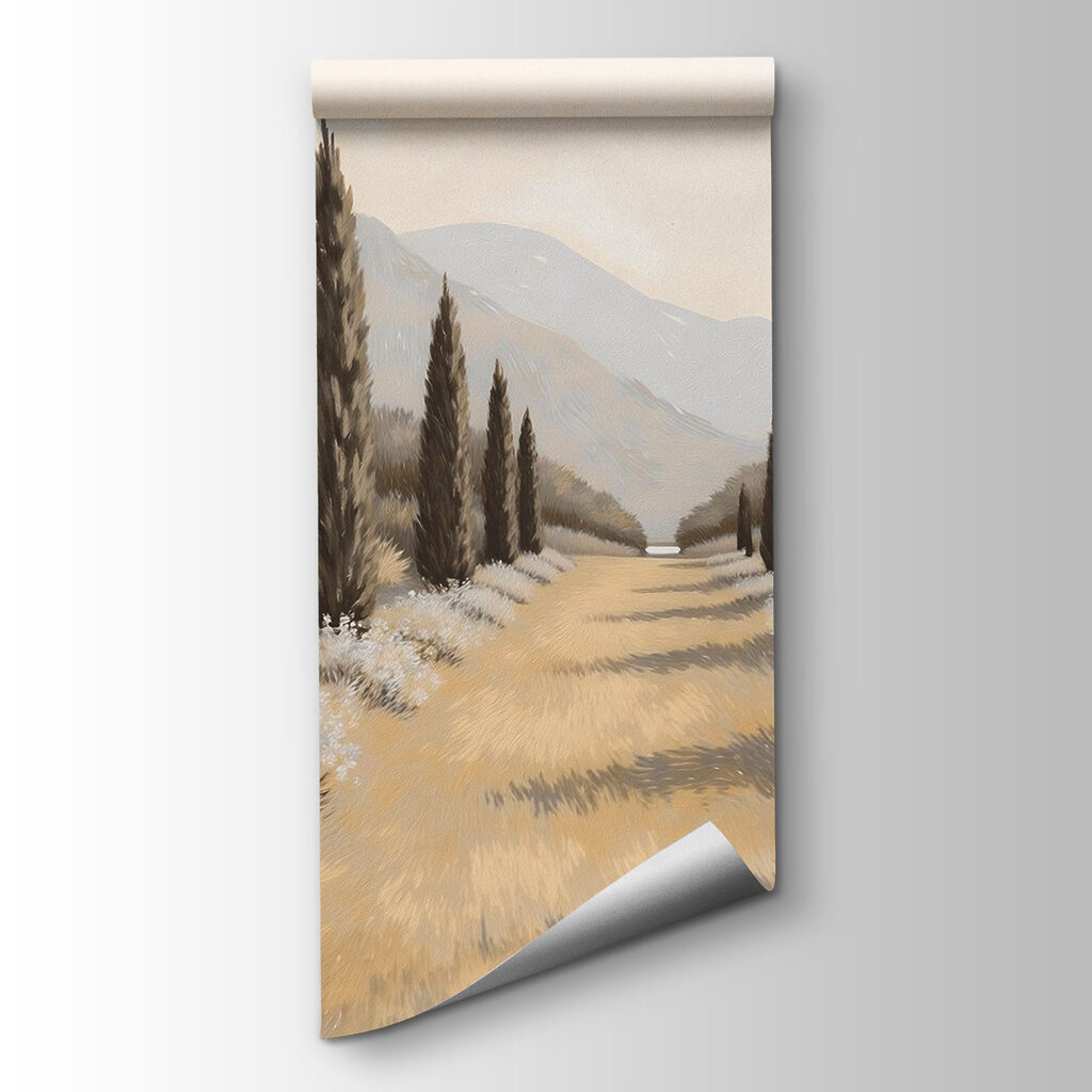 Landscape with trees and flowers Landscape with trees and flowers