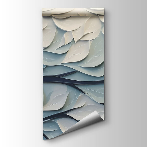 White and blue tree with leaves