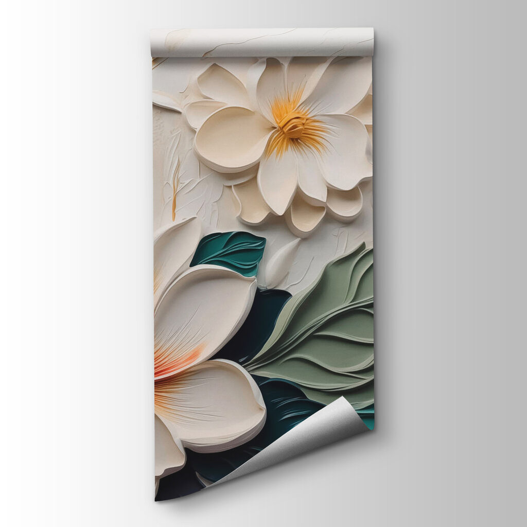 White and yellow flower with leaves White and yellow flower with leaves