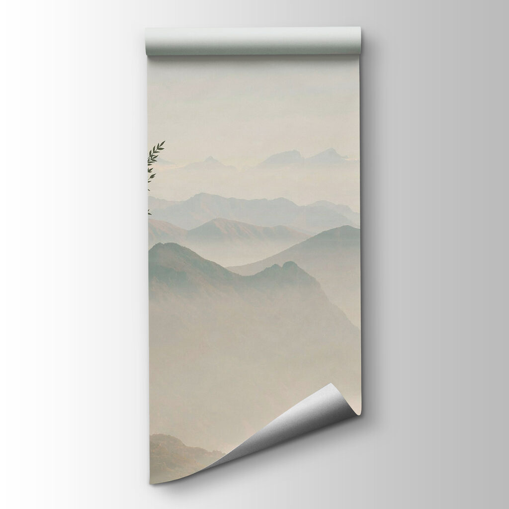 A landscape with mountains and trees