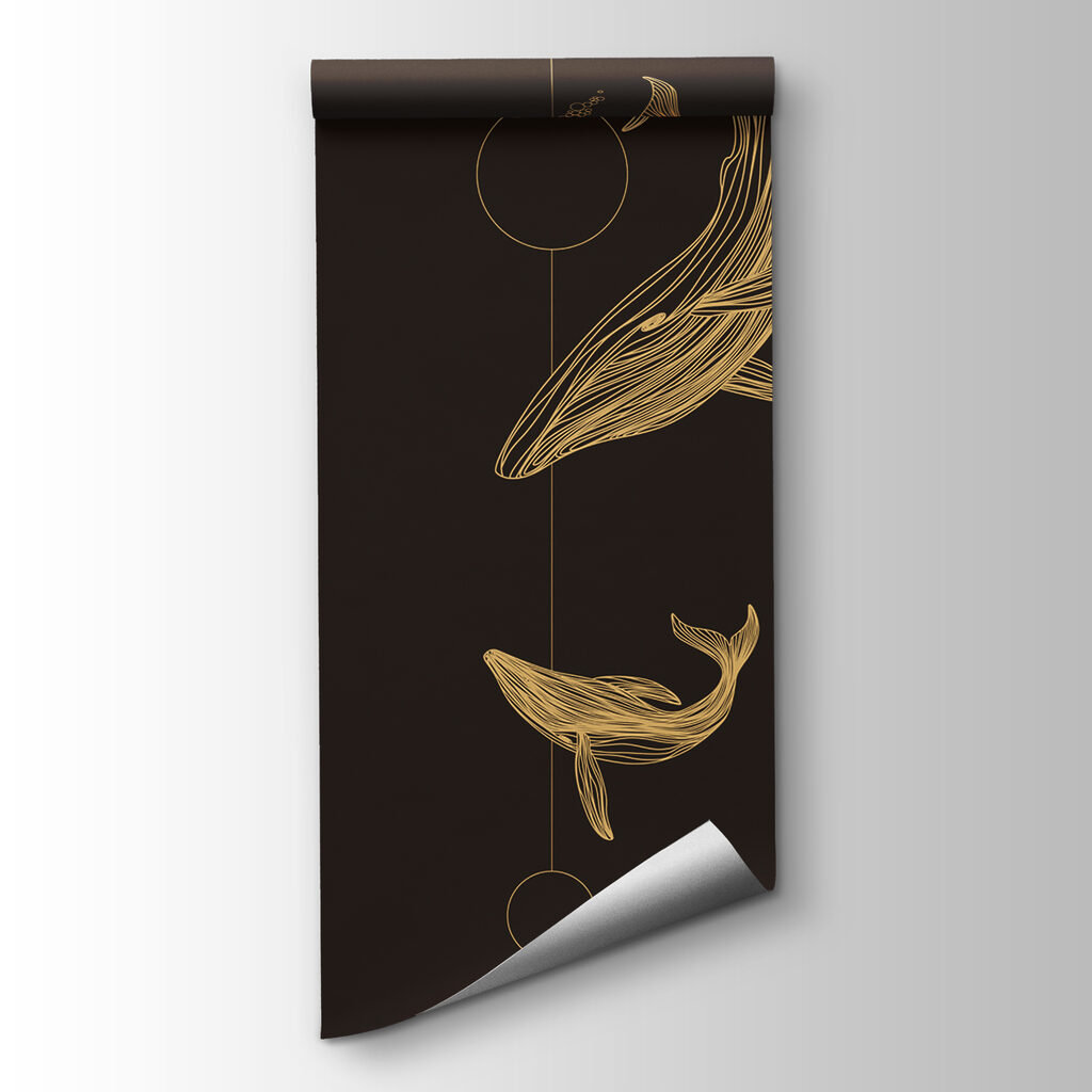 Group of whales and bubbles