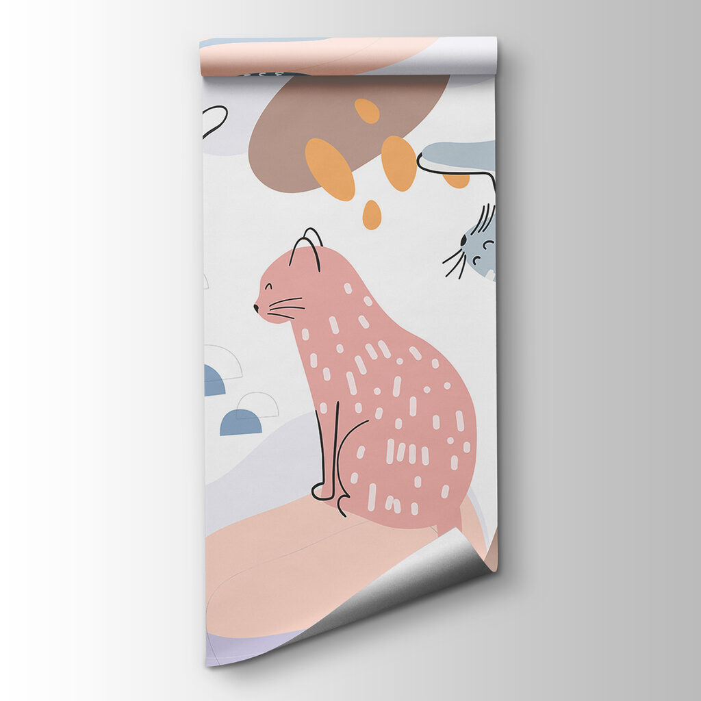 Group of cats on a colorful background Group of cats on a colorful background