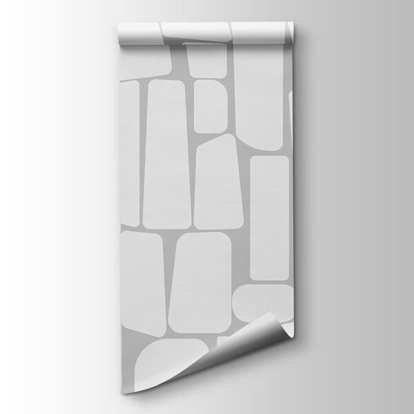 White rectangular shapes on a gray background