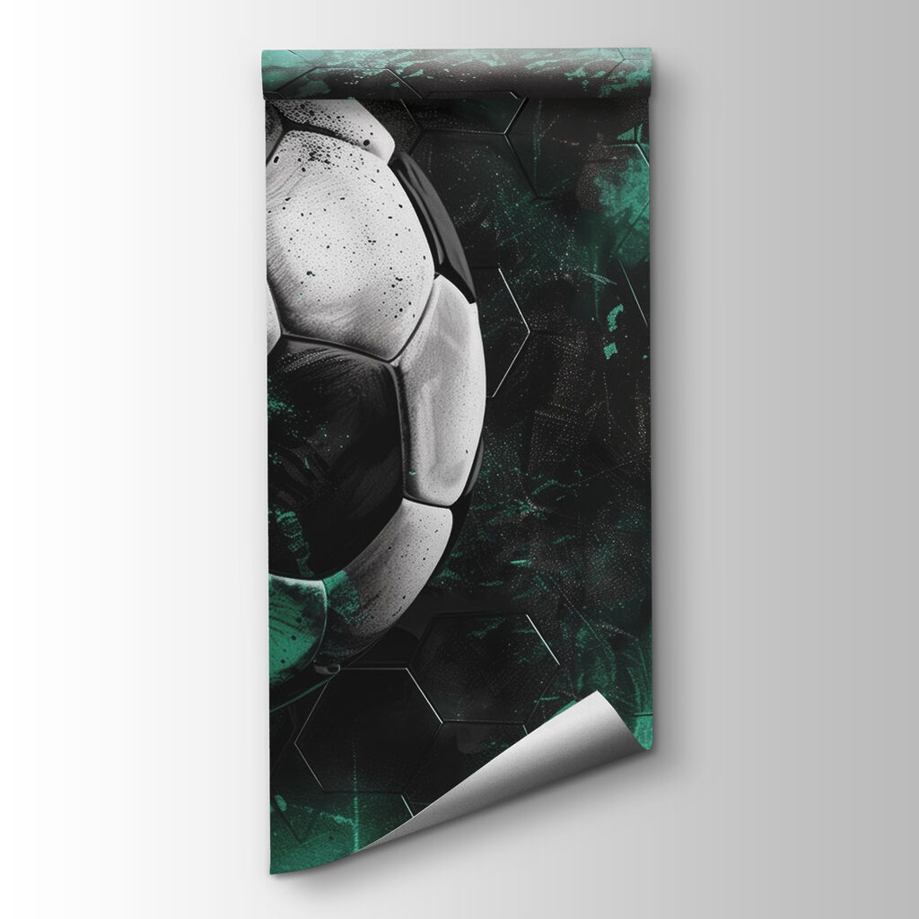 Football ball on a green and black background Football ball on a green and black background