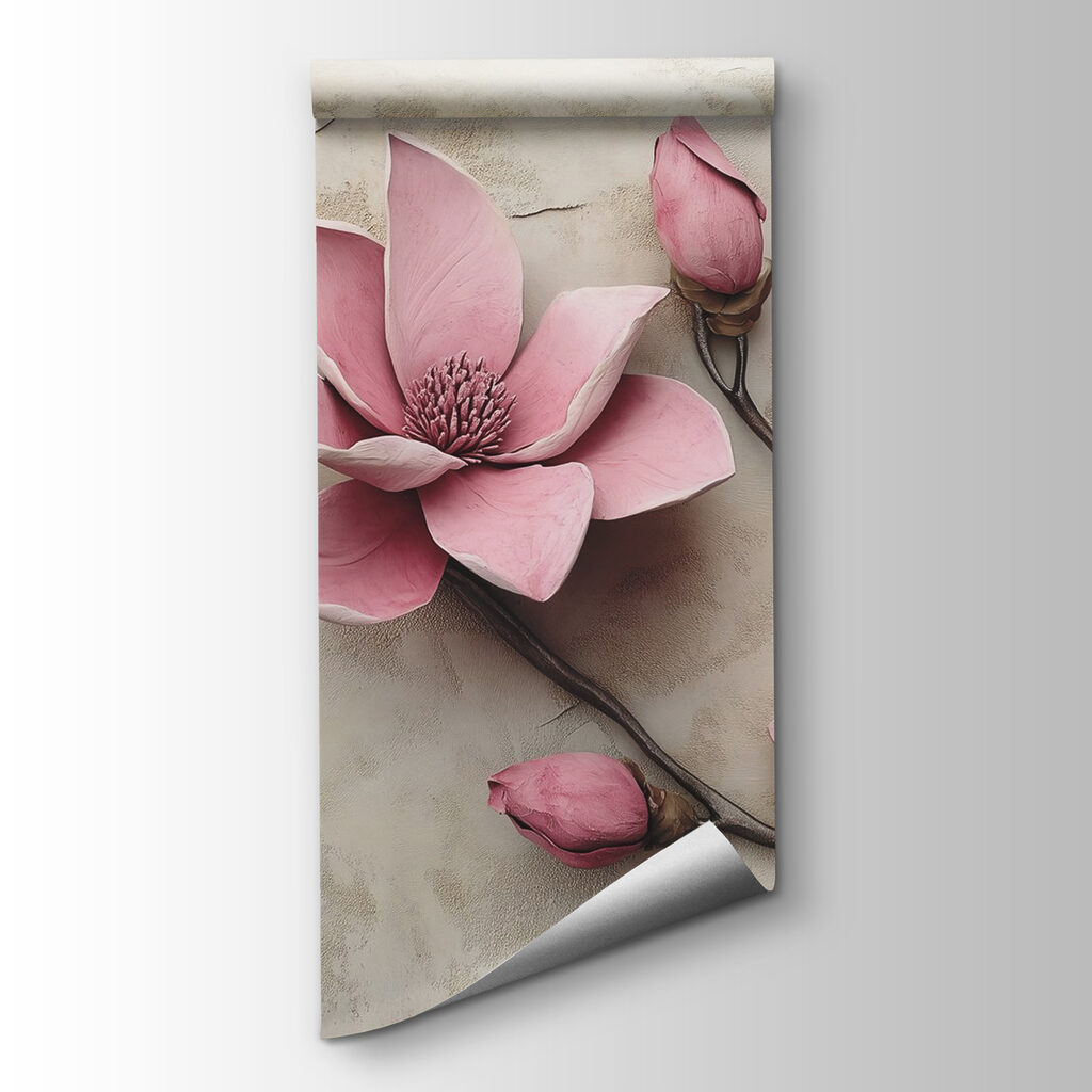 Group of pink flowers on a white surface