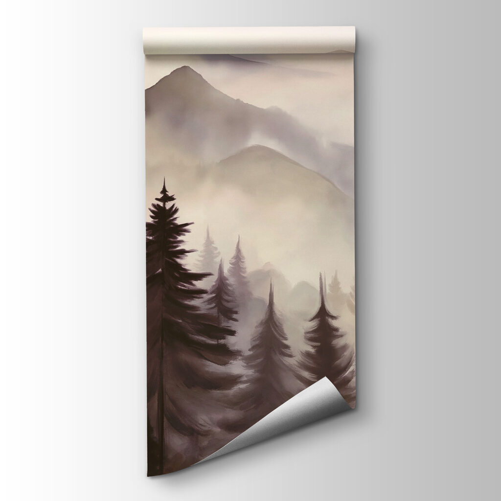 Landscape of mountains and trees