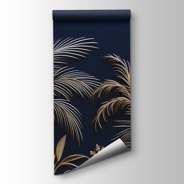 Tropical palms against a dark backdrop