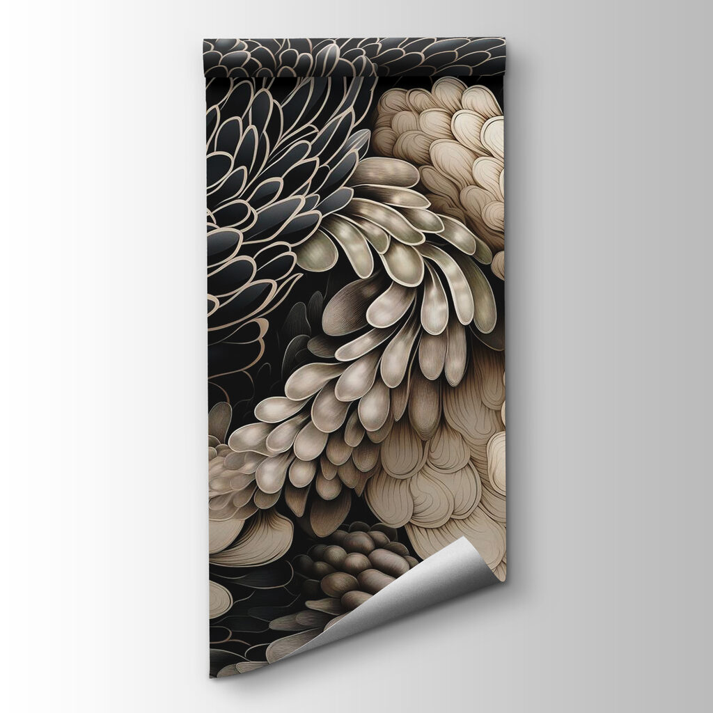 Intricate floral design in neutral tones