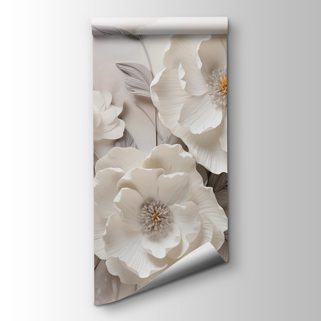 White flowers on a wall White flowers on a wall