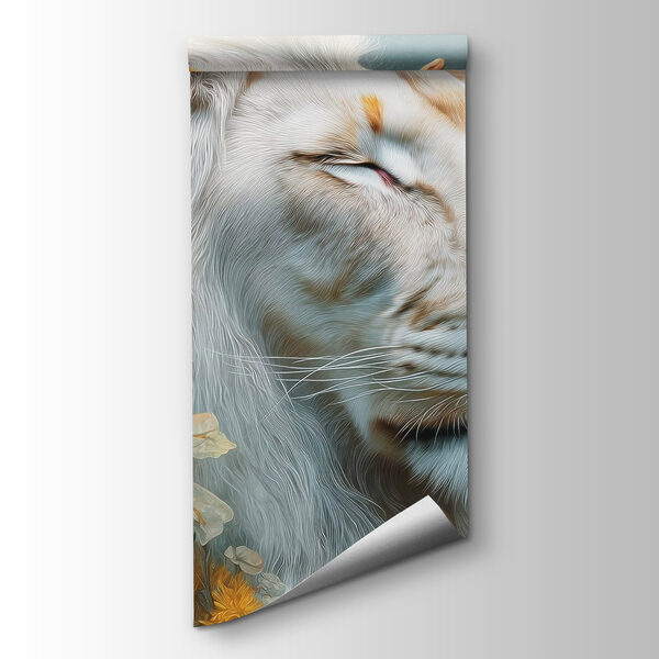 Lion with flowers and smoke Lion with flowers and smoke