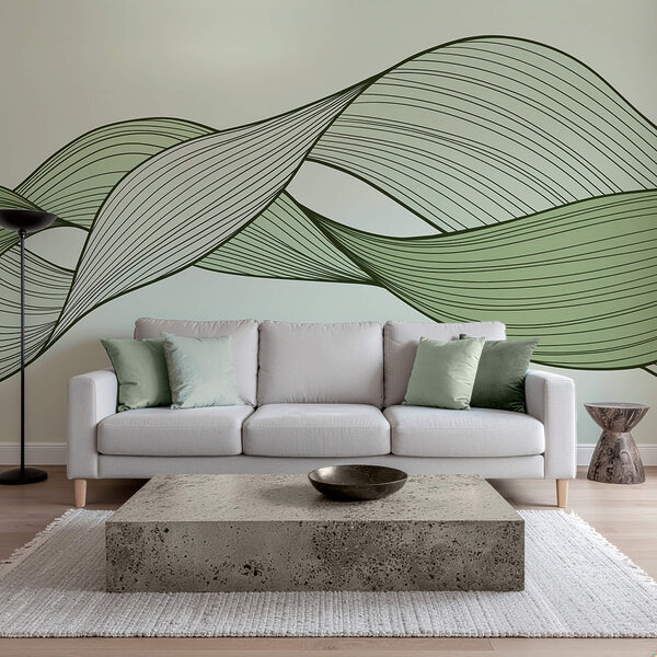 Green and black wavy lines