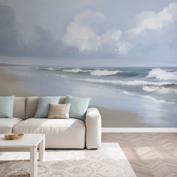 Wall murals Beach with waves crashing on the shore