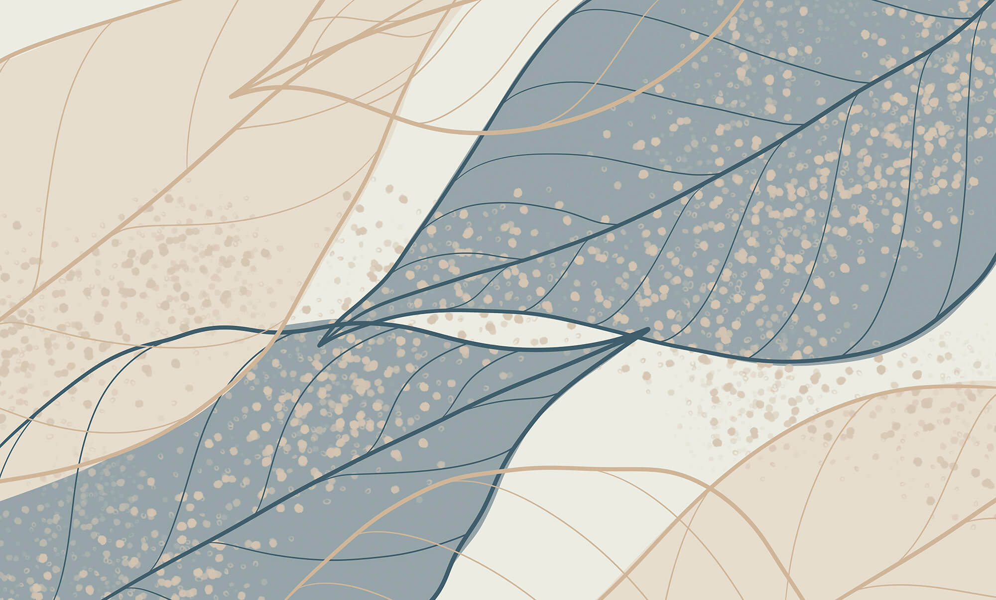 Soft hues of leaf patterns intertwine Soft hues of leaf patterns intertwine