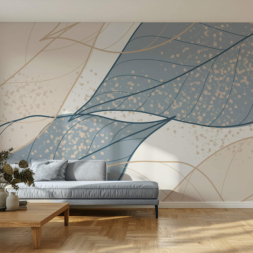 Soft hues of leaf patterns intertwine Soft hues of leaf patterns intertwine