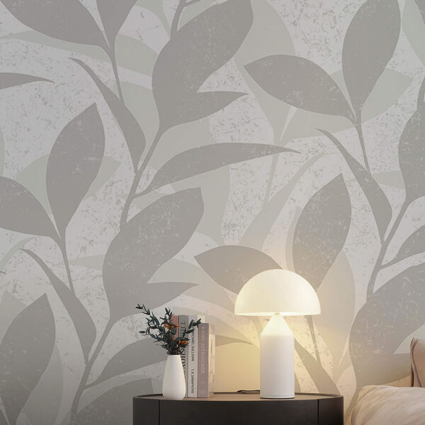 Pattern of leaves on a white background